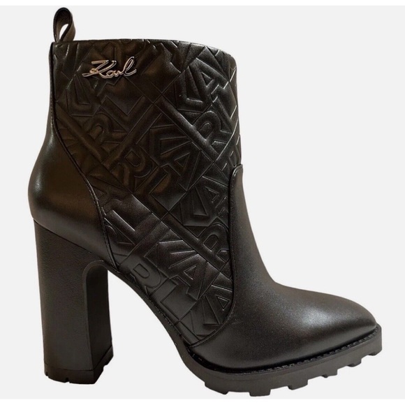 Karl Lagerfeld Paris Petria Black Ankle Boots New Size 11 NWOB - Picture 2 of 5